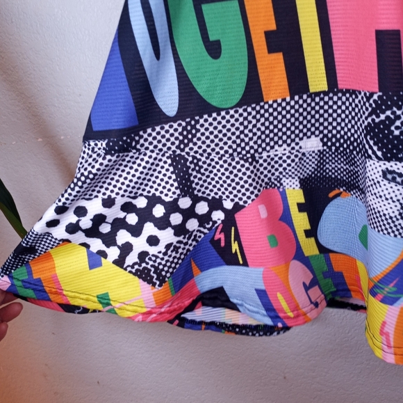 Adidas Tennis Prep 80s Graphic Print Racerback Built In Bra Athleisure Dress - Picture 8 of 11